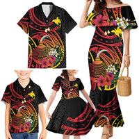 Personalized Milne Bay Family Matching Mermaid Dress and Hawaiian Shirt PNG Lime Pot with Oro Tapa