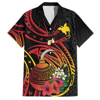 Personalized Milne Bay Family Matching Off The Shoulder Long Sleeve Dress and Hawaiian Shirt PNG Lime Pot with Oro Tapa