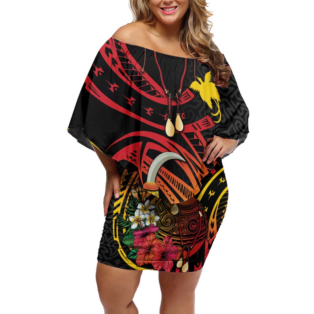 Personalized Milne Bay Family Matching Off Shoulder Short Dress and Hawaiian Shirt PNG Lime Pot with Oro Tapa