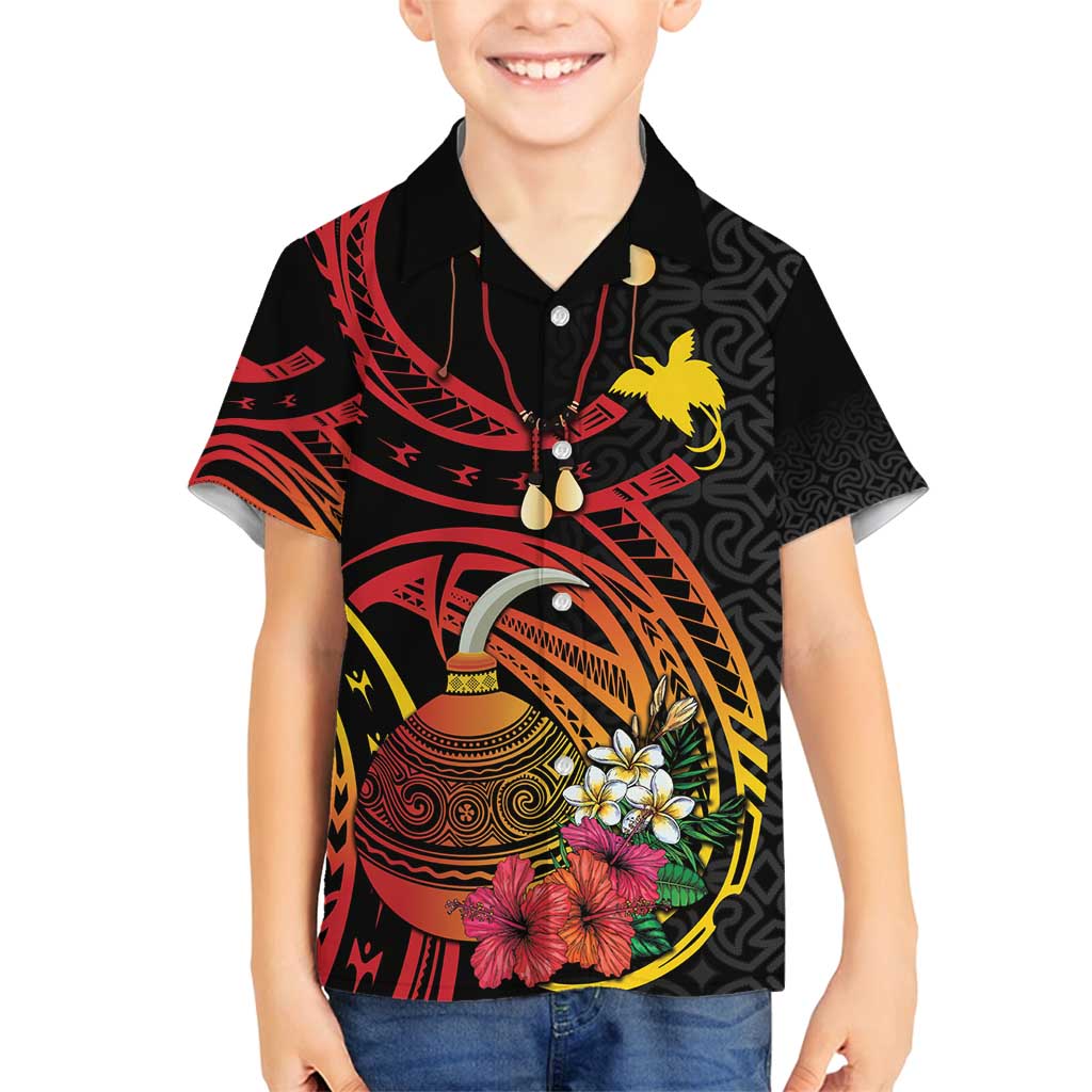 Personalized Milne Bay Family Matching Summer Maxi Dress and Hawaiian Shirt PNG Lime Pot with Oro Tapa