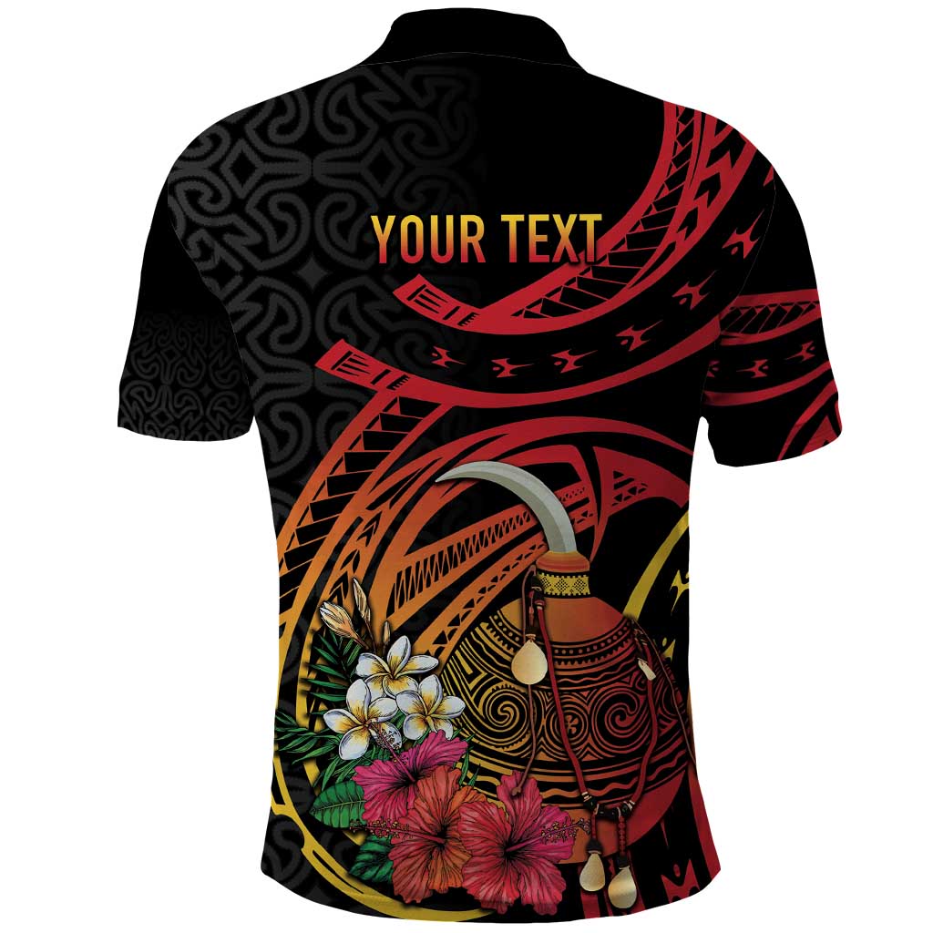 Personalized Milne Bay Polo Shirt PNG Lime Pot with Oro Tapa LT7 - Polynesian Pride