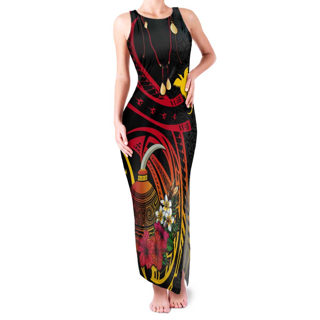 Personalized Milne Bay Tank Maxi Dress PNG Lime Pot with Oro Tapa