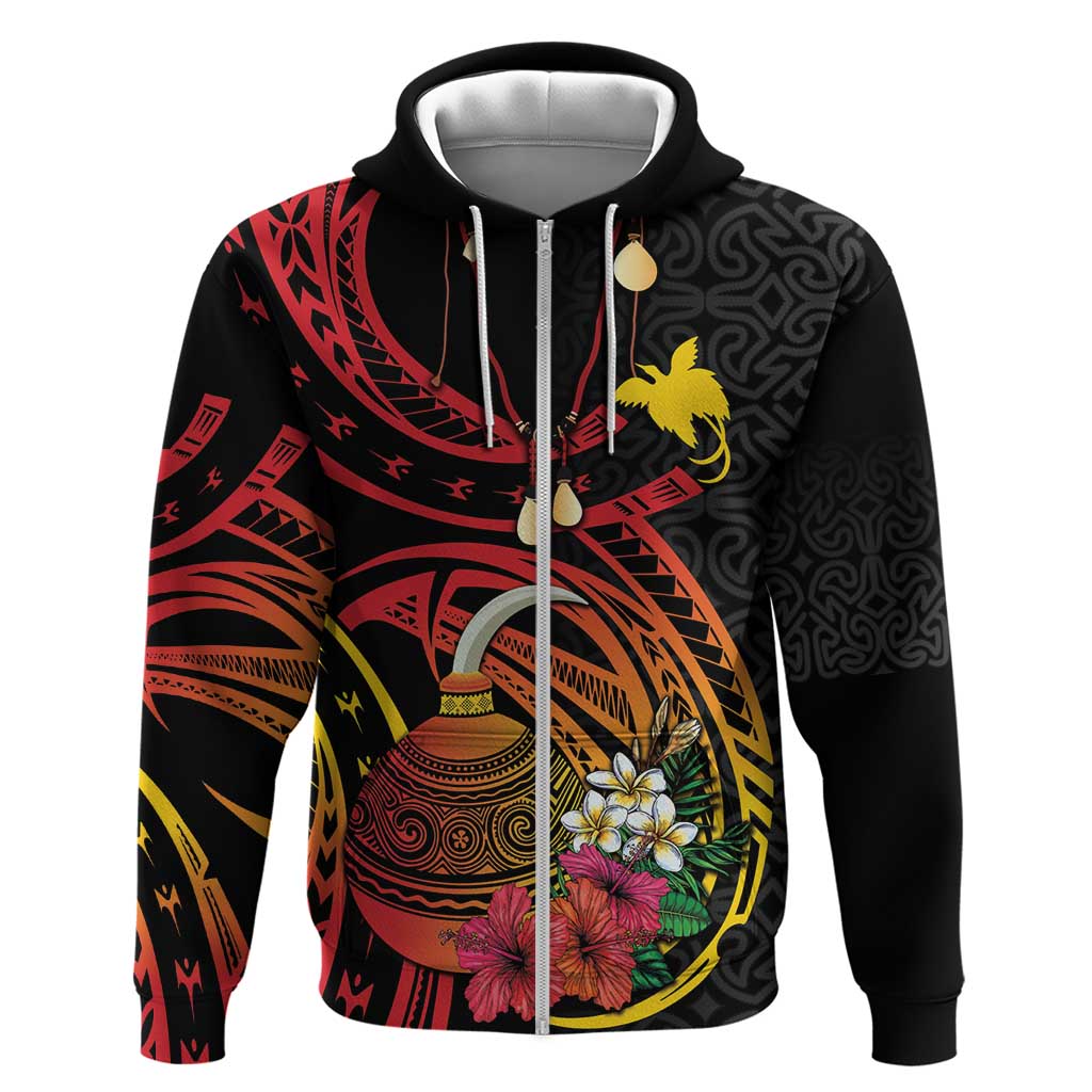 Personalized Milne Bay Zip Hoodie PNG Lime Pot with Oro Tapa