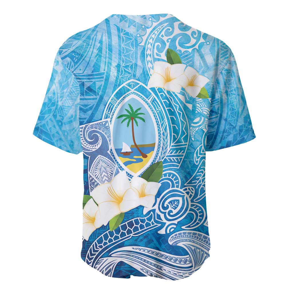Hafa Adai Guam Chamorro Personalized Baseball Jersey Ocean Blue Latte Stone with Guasali - Polynesian Pride