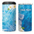 Hafa Adai Guam Chamorro Personalized 4 in 1 Can Cooler Tumbler Ocean Blue Latte Stone with Guasali - Polynesian Pride