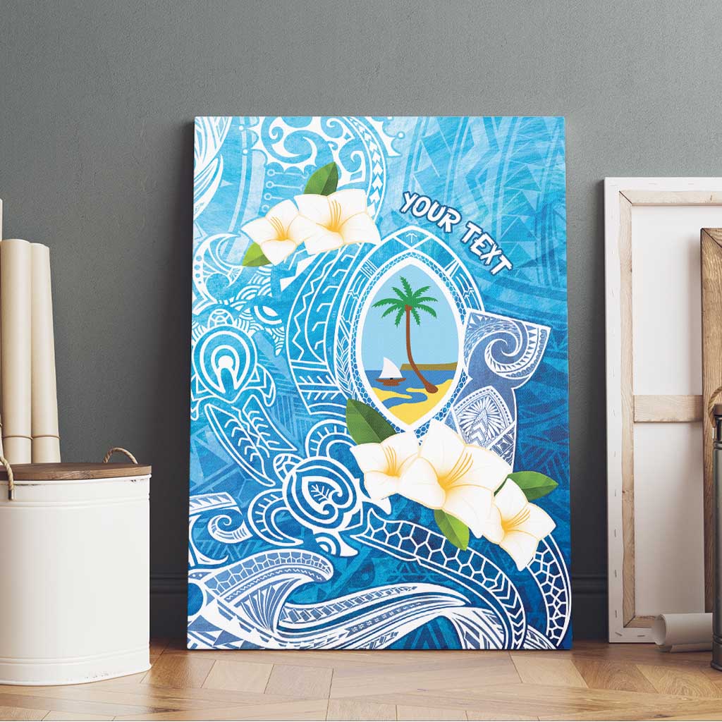 Hafa Adai Guam Chamorro Personalized Canvas Wall Art Ocean Blue Latte Stone with Guasali - Polynesian Pride
