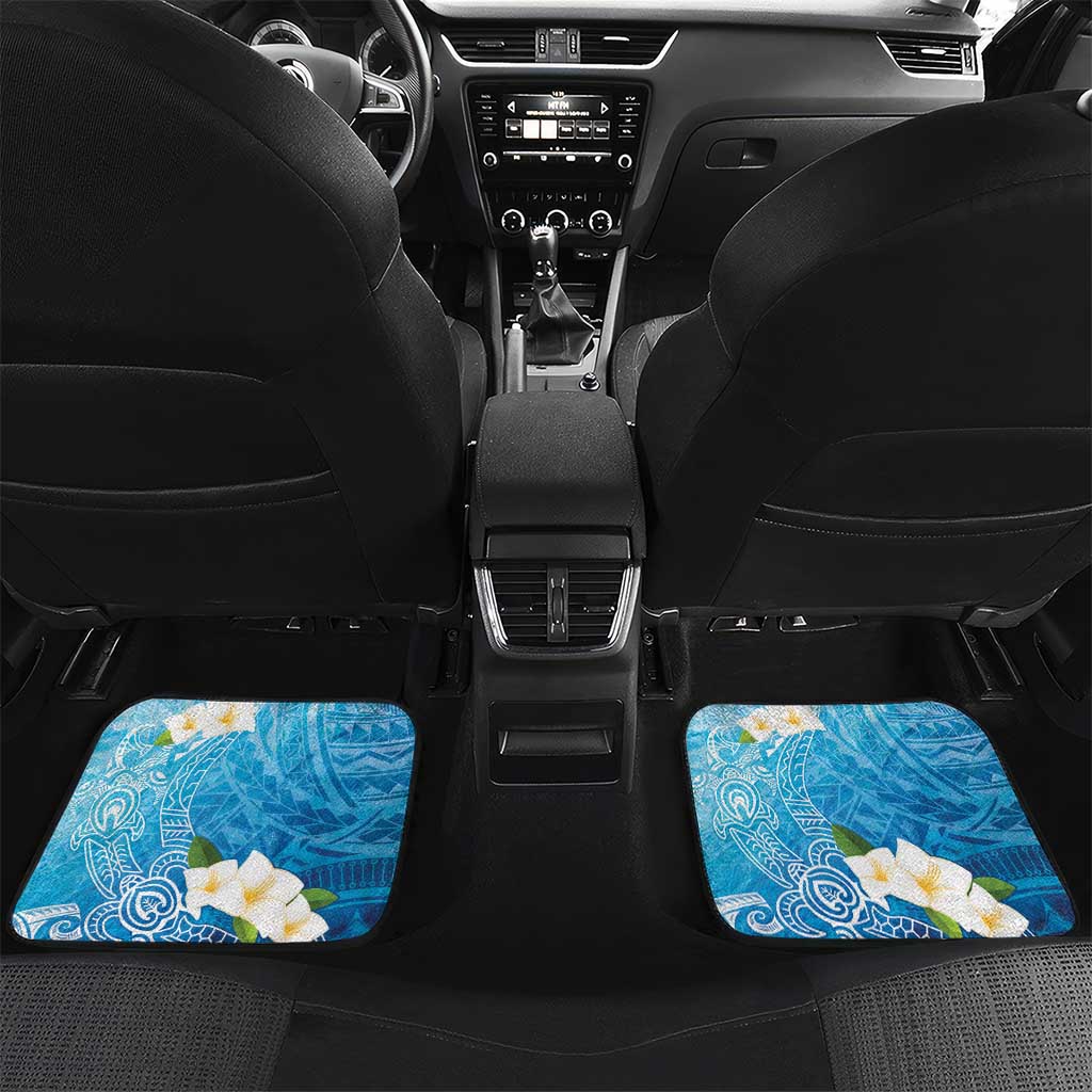 Hafa Adai Guam Chamorro Personalized Car Mats Ocean Blue Latte Stone with Guasali - Polynesian Pride