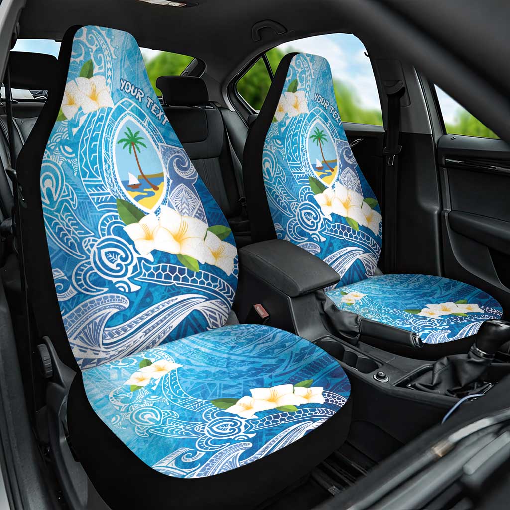 Hafa Adai Guam Chamorro Personalized Car Seat Cover Ocean Blue Latte Stone with Guasali - Polynesian Pride
