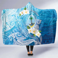 Hafa Adai Guam Chamorro Personalized Hooded Blanket Ocean Blue Latte Stone with Guasali - Polynesian Pride