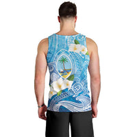 Hafa Adai Guam Chamorro Personalized Men Tank Top Ocean Blue Latte Stone with Guasali - Polynesian Pride