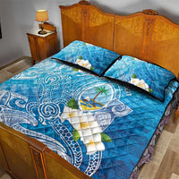 Hafa Adai Guam Chamorro Personalized Quilt Bed Set Ocean Blue Latte Stone with Guasali - Polynesian Pride