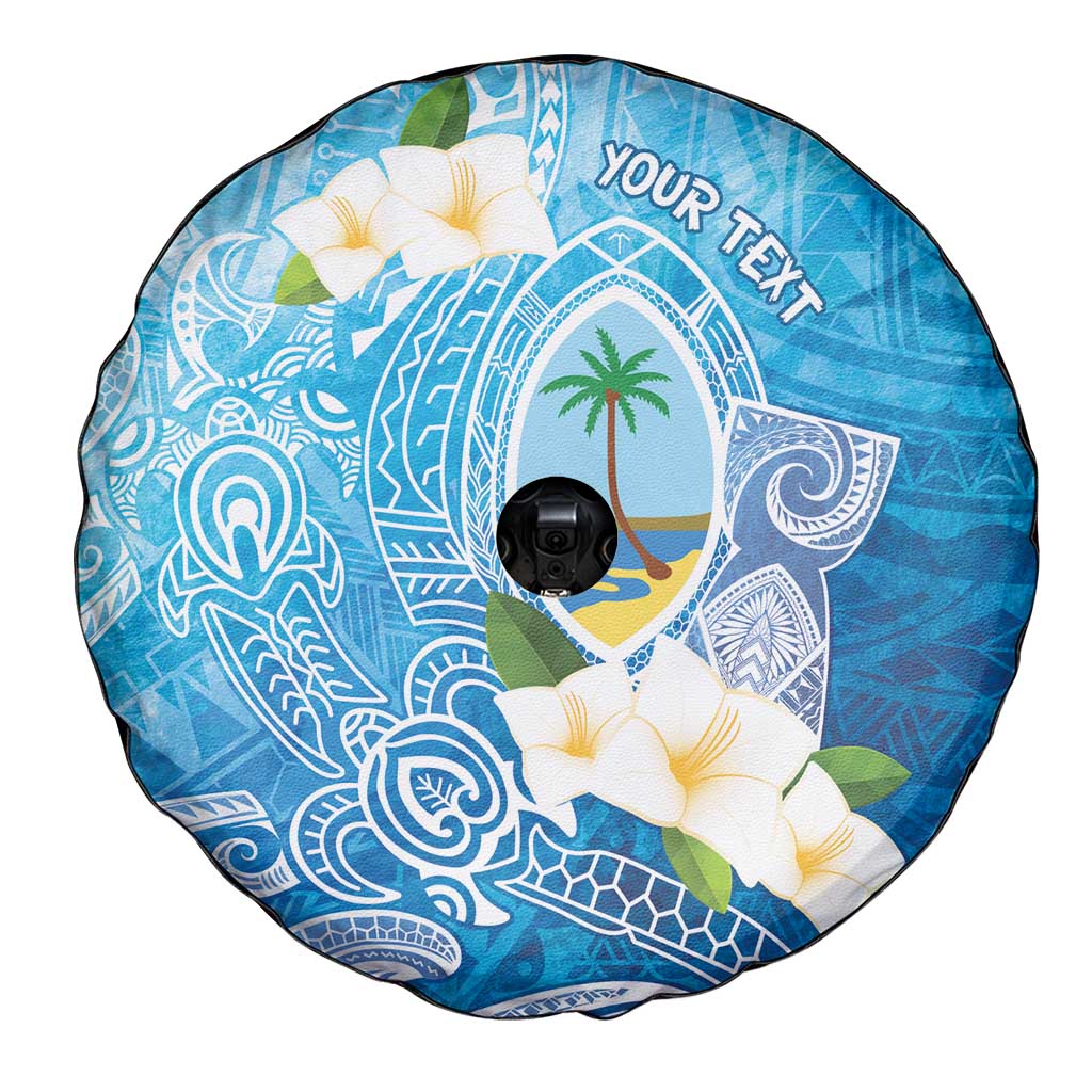 Hafa Adai Guam Chamorro Personalized Spare Tire Cover Ocean Blue Latte Stone with Guasali - Polynesian Pride