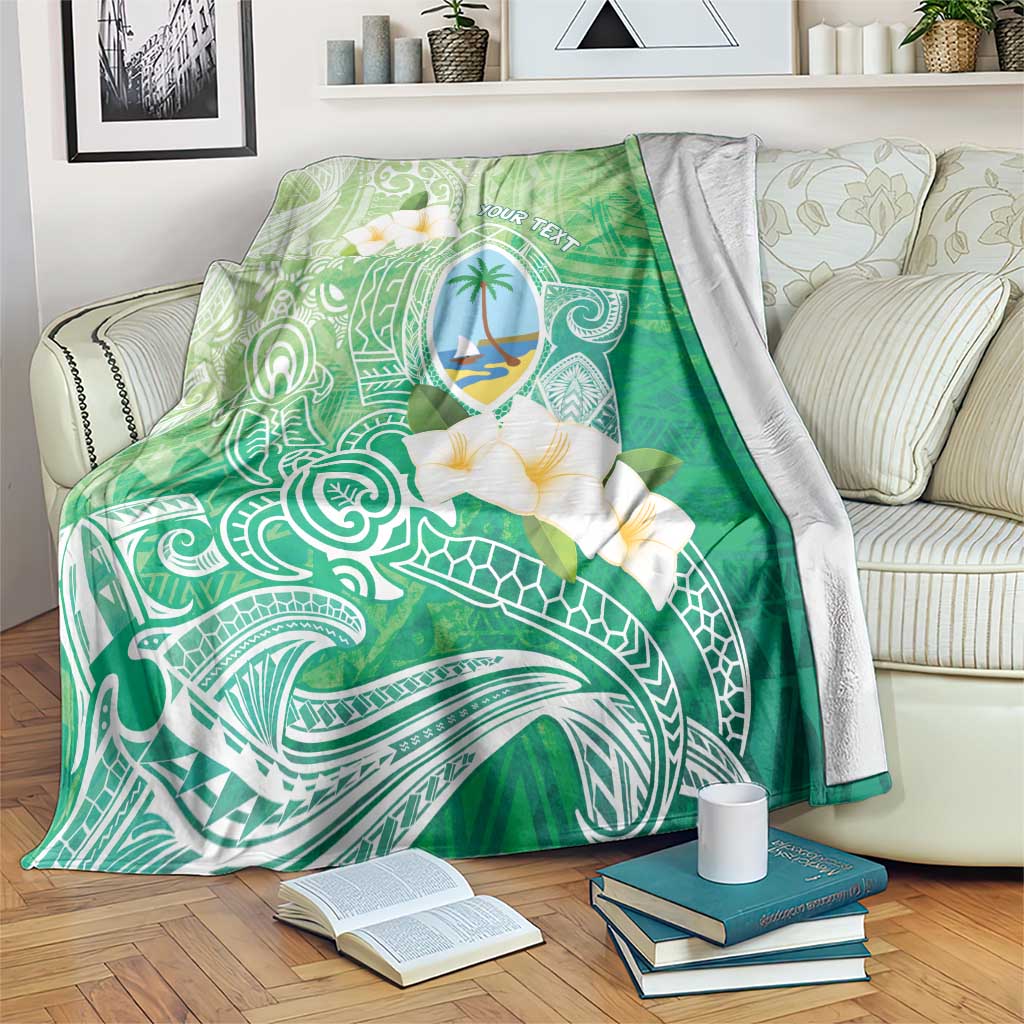 Hafa Adai Guam Chamorro Personalized Blanket Summer Green Latte Stone with Guasali - Polynesian Pride