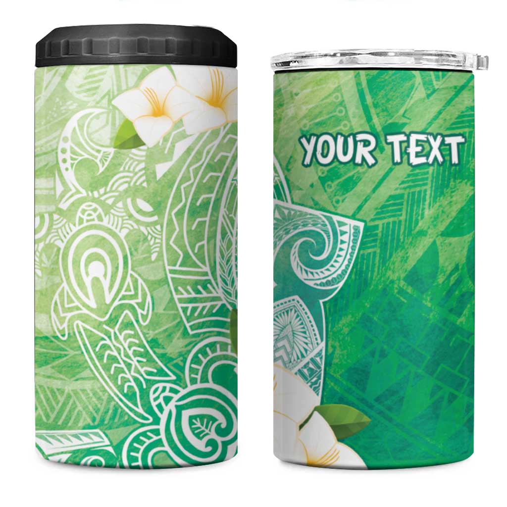 Hafa Adai Guam Chamorro Personalized 4 in 1 Can Cooler Tumbler Summer Green Latte Stone with Guasali - Polynesian Pride