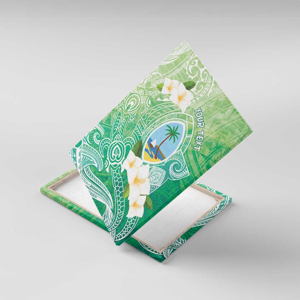 Hafa Adai Guam Chamorro Personalized Canvas Wall Art Summer Green Latte Stone with Guasali - Polynesian Pride