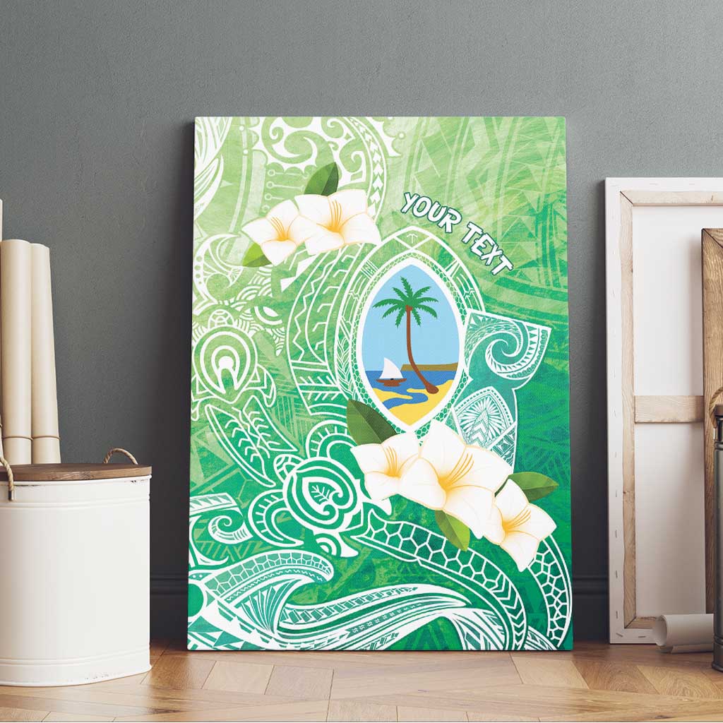 Hafa Adai Guam Chamorro Personalized Canvas Wall Art Summer Green Latte Stone with Guasali - Polynesian Pride