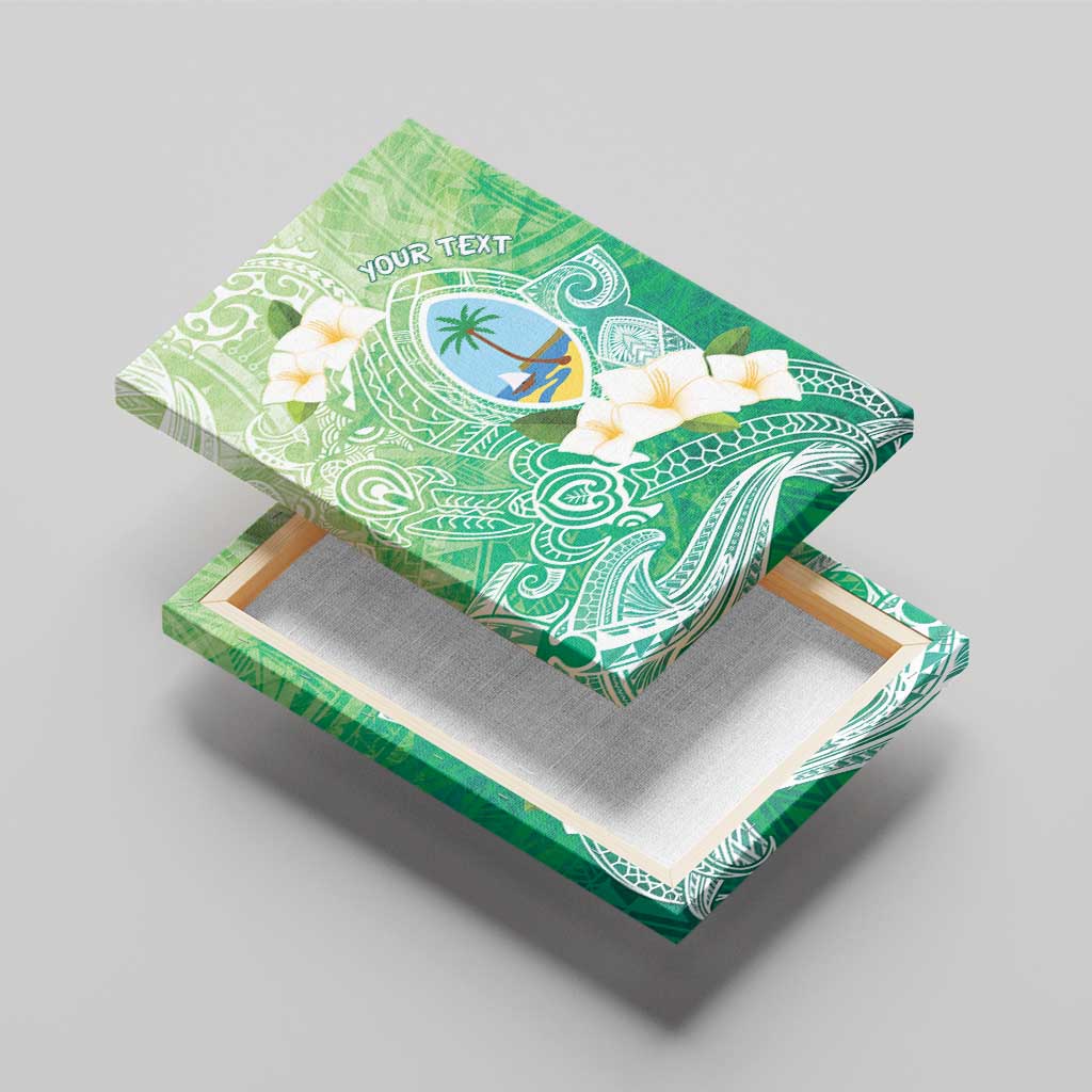 Hafa Adai Guam Chamorro Personalized Canvas Wall Art Summer Green Latte Stone with Guasali - Polynesian Pride