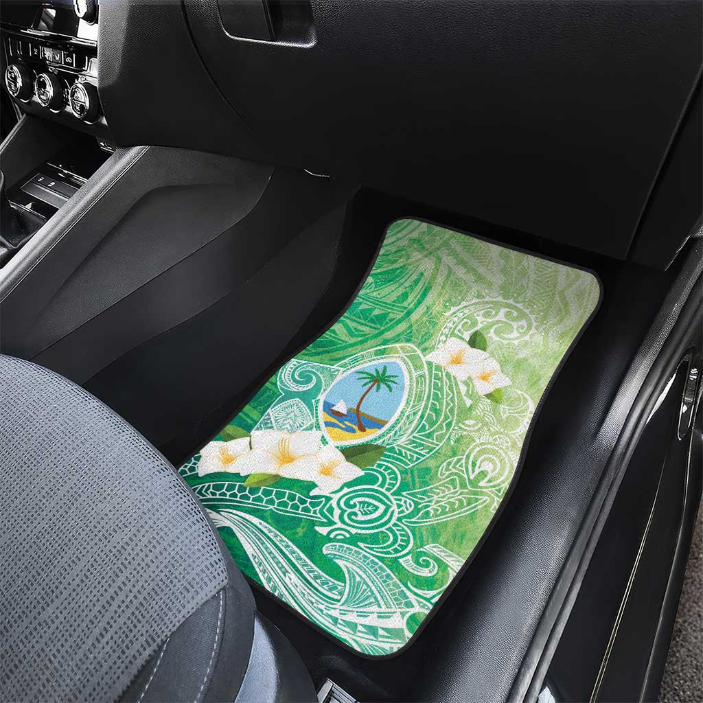 Hafa Adai Guam Chamorro Personalized Car Mats Summer Green Latte Stone with Guasali - Polynesian Pride