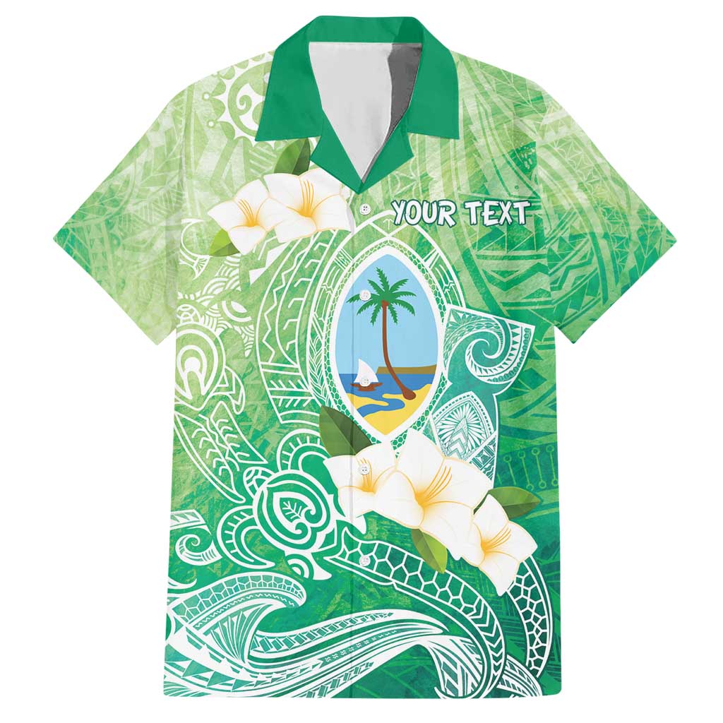 Hafa Adai Guam Chamorro Personalized Hawaiian Shirt Summer Green Latte Stone with Guasali - Polynesian Pride