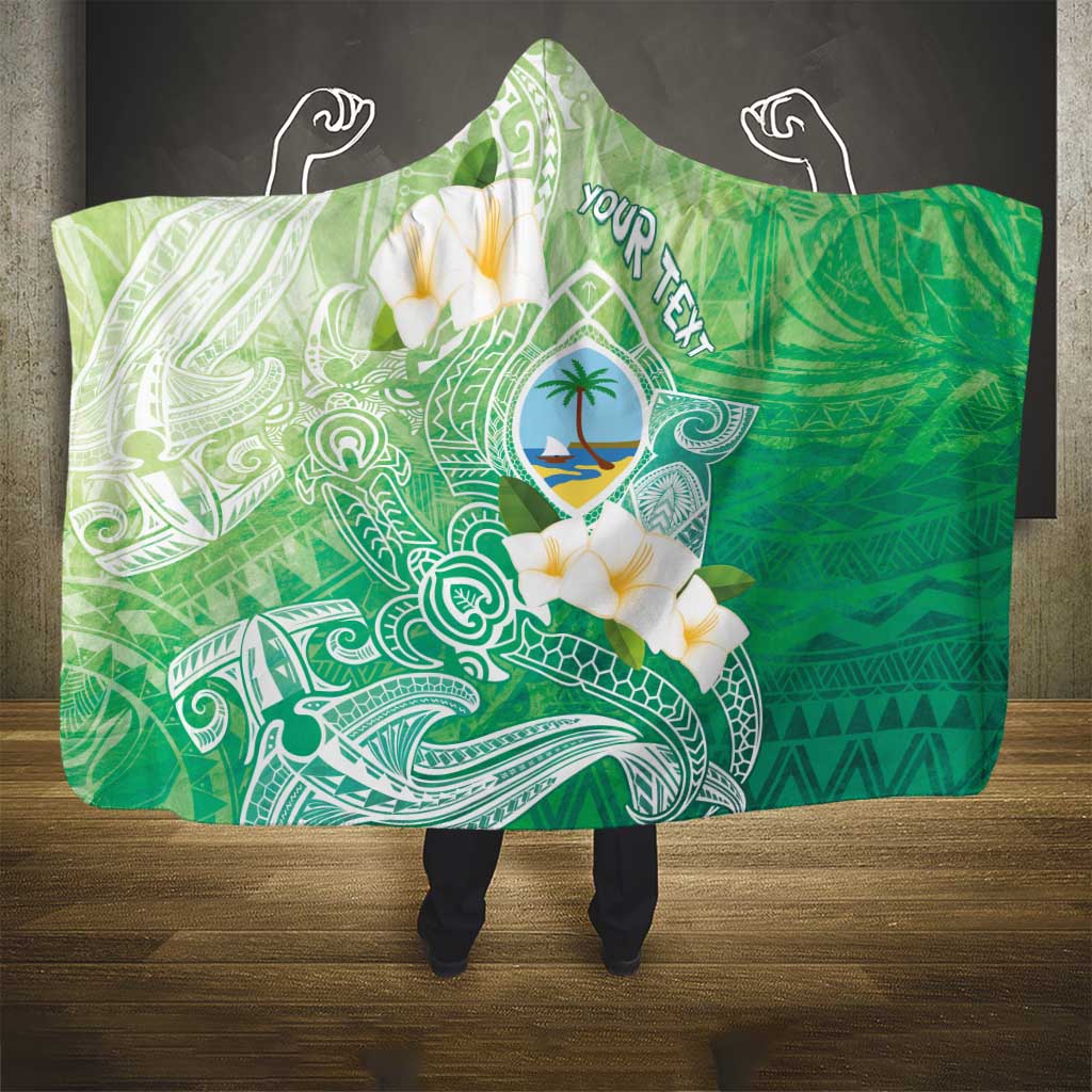 Hafa Adai Guam Chamorro Personalized Hooded Blanket Summer Green Latte Stone with Guasali - Polynesian Pride
