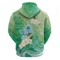 Hafa Adai Guam Chamorro Personalized Hoodie Summer Green Latte Stone with Guasali - Polynesian Pride