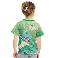 Hafa Adai Guam Chamorro Personalized Kid T Shirt Summer Green Latte Stone with Guasali - Polynesian Pride