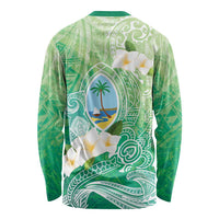 Hafa Adai Guam Chamorro Personalized Long Sleeve Shirt Summer Green Latte Stone with Guasali - Polynesian Pride