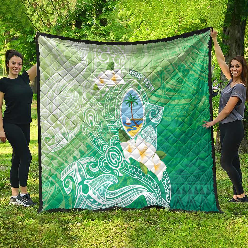 Hafa Adai Guam Chamorro Personalized Quilt Summer Green Latte Stone with Guasali - Polynesian Pride