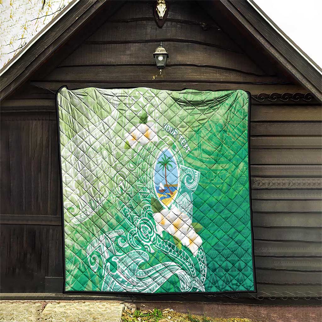 Hafa Adai Guam Chamorro Personalized Quilt Summer Green Latte Stone with Guasali - Polynesian Pride