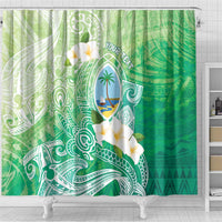 Hafa Adai Guam Chamorro Personalized Shower Curtain Summer Green Latte Stone with Guasali - Polynesian Pride