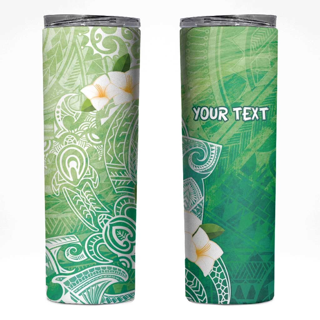 Hafa Adai Guam Chamorro Personalized Skinny Tumbler Summer Green Latte Stone with Guasali - Polynesian Pride