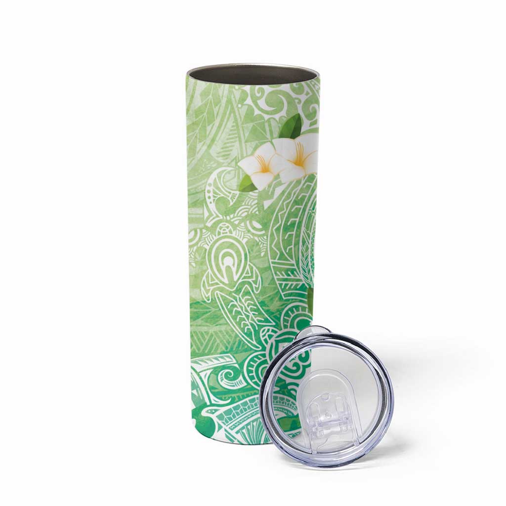 Hafa Adai Guam Chamorro Personalized Skinny Tumbler Summer Green Latte Stone with Guasali - Polynesian Pride