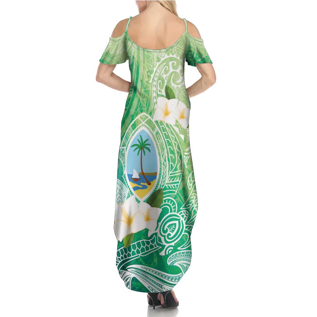 Hafa Adai Guam Chamorro Personalized Summer Maxi Dress Summer Green Latte Stone with Guasali - Polynesian Pride