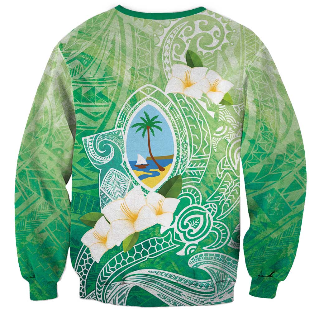 Hafa Adai Guam Chamorro Personalized Sweatshirt Summer Green Latte Stone with Guasali - Polynesian Pride