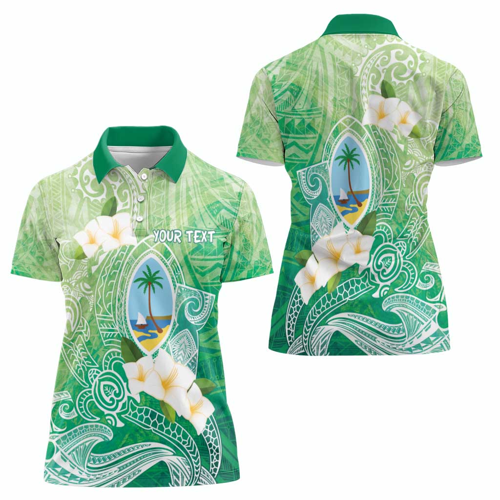 Hafa Adai Guam Chamorro Personalized Women Polo Shirt Summer Green Latte Stone with Guasali - Polynesian Pride