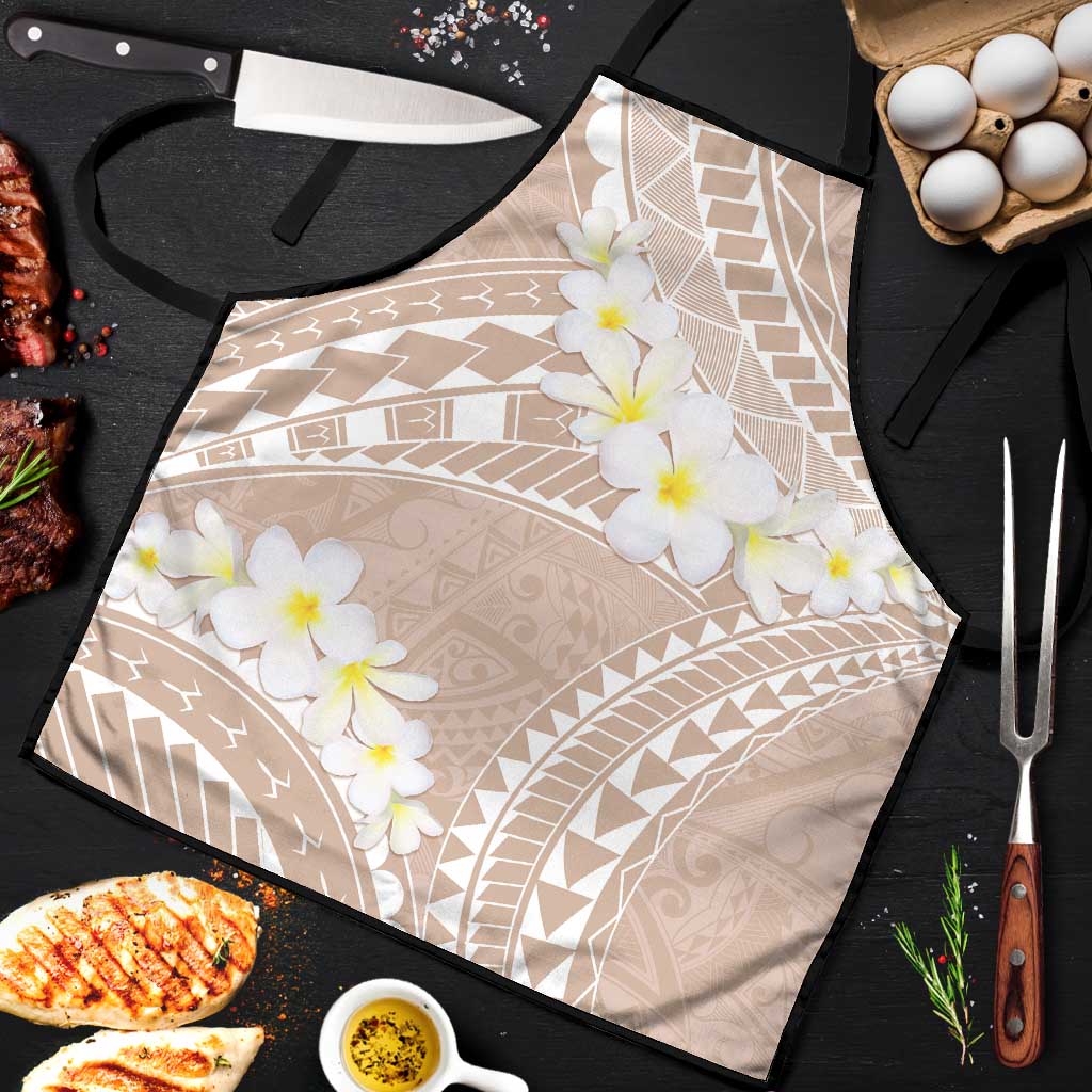 Polynesian Vintage Floral Apron Beige Motifs - Polynesian Pride
