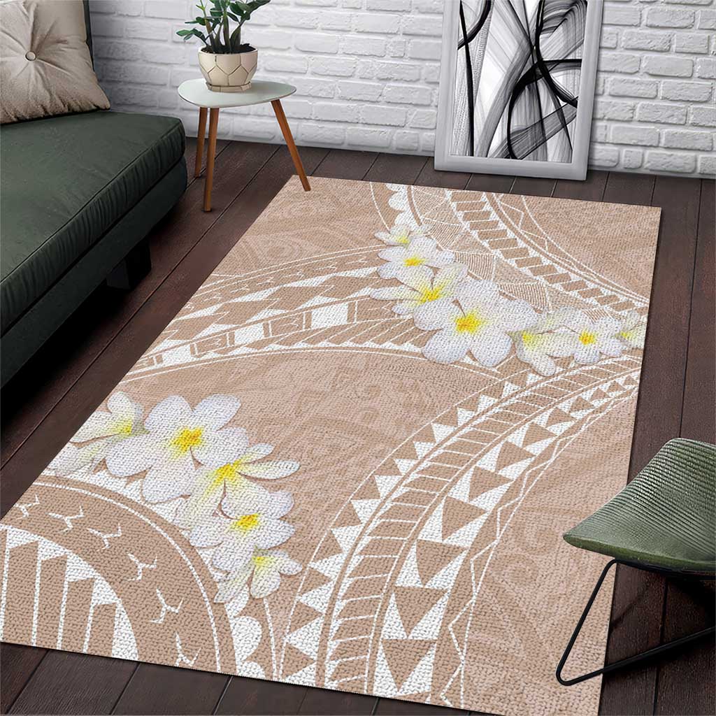 Polynesian Vintage Floral Area Rug Beige Motifs - Polynesian Pride