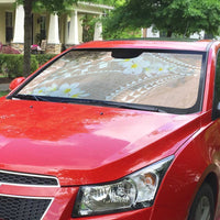 Polynesian Vintage Floral Auto Sun Shade Beige Motifs - Polynesian Pride