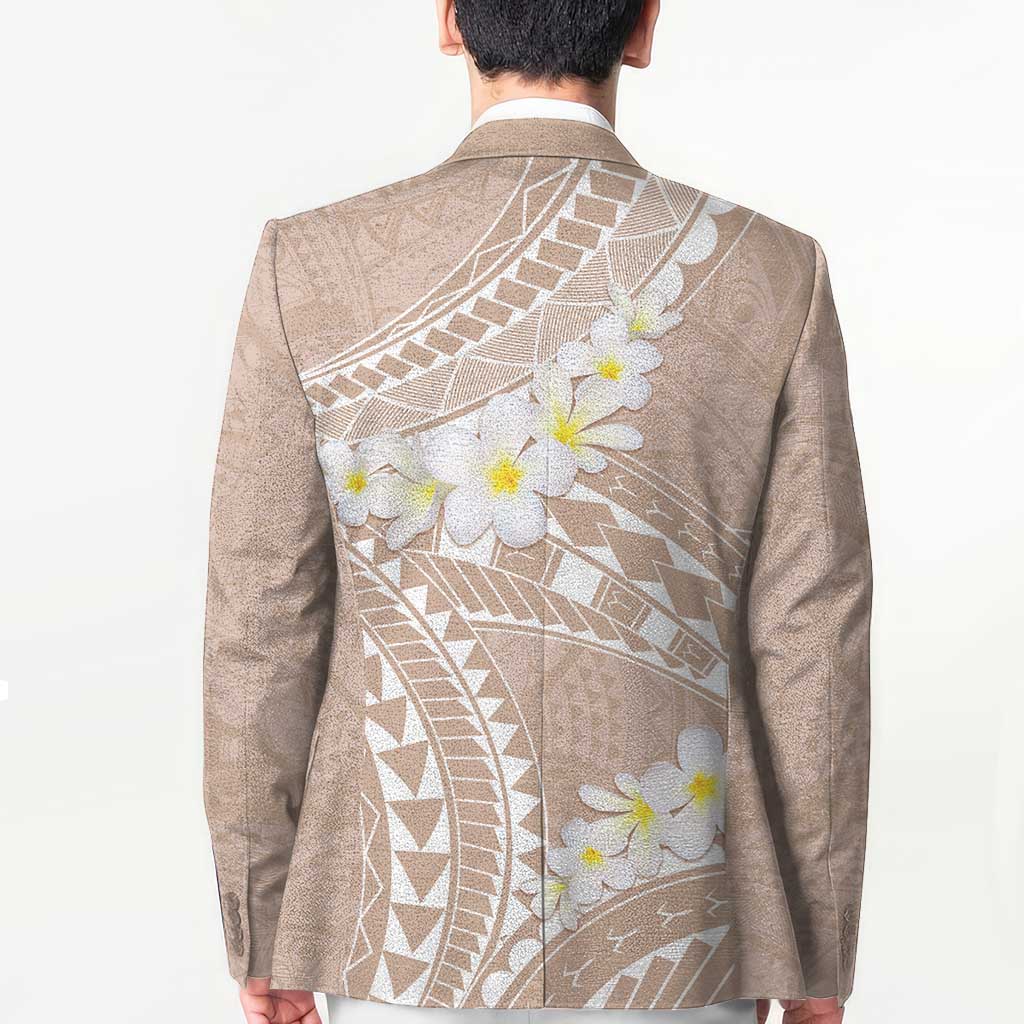 Polynesian Vintage Floral Blazer Beige Motifs - Polynesian Pride