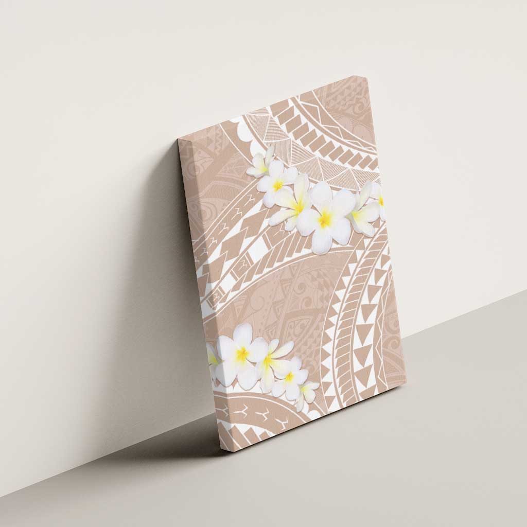 Polynesian Vintage Floral Canvas Wall Art Beige Motifs - Polynesian Pride