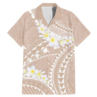 Polynesian Vintage Floral Family Matching Mermaid Dress and Hawaiian Shirt Beige Motifs - Polynesian Pride