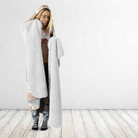 Polynesian Vintage Floral Hooded Blanket Beige Motifs - Polynesian Pride