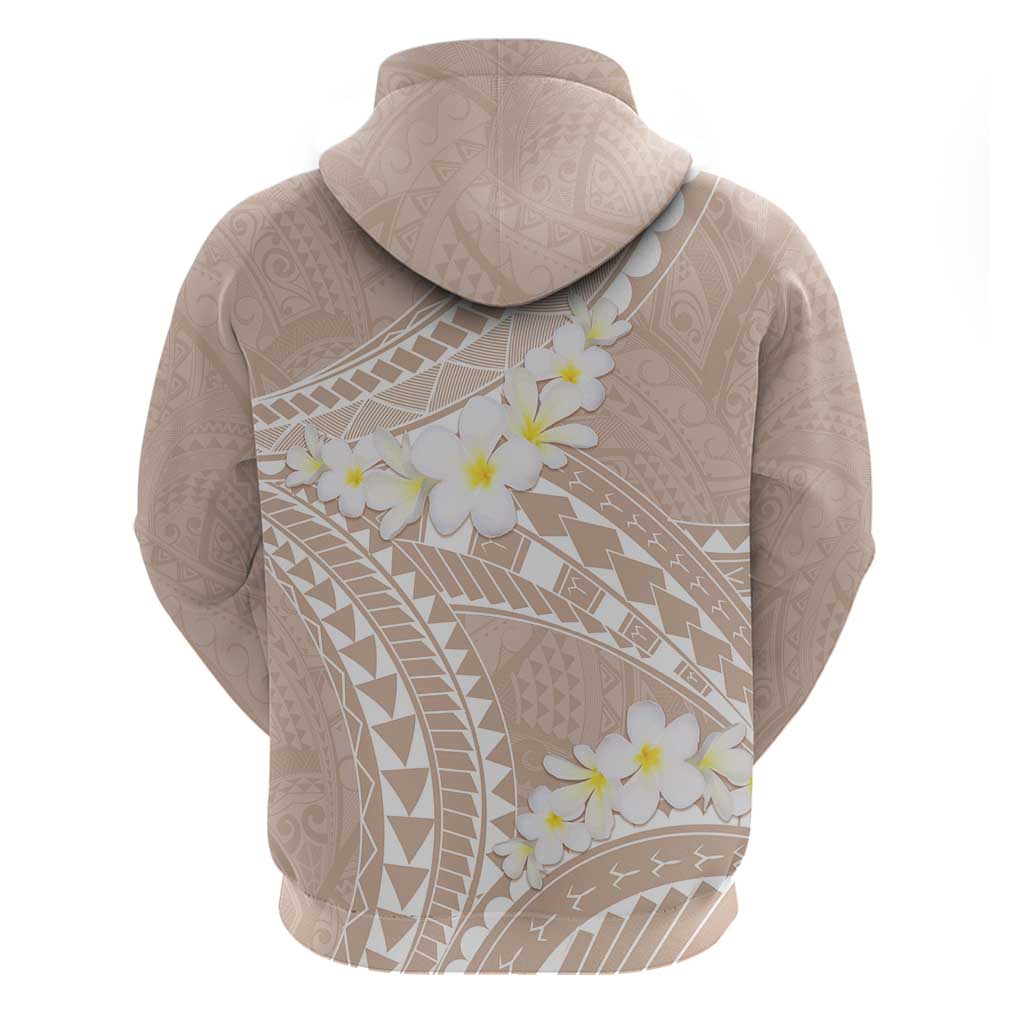 Polynesian Vintage Floral Hoodie Beige Motifs - Polynesian Pride