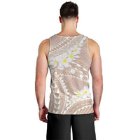Polynesian Vintage Floral Men Tank Top Beige Motifs - Polynesian Pride