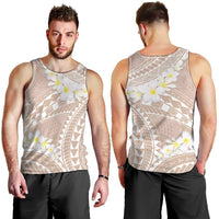 Polynesian Vintage Floral Men Tank Top Beige Motifs - Polynesian Pride
