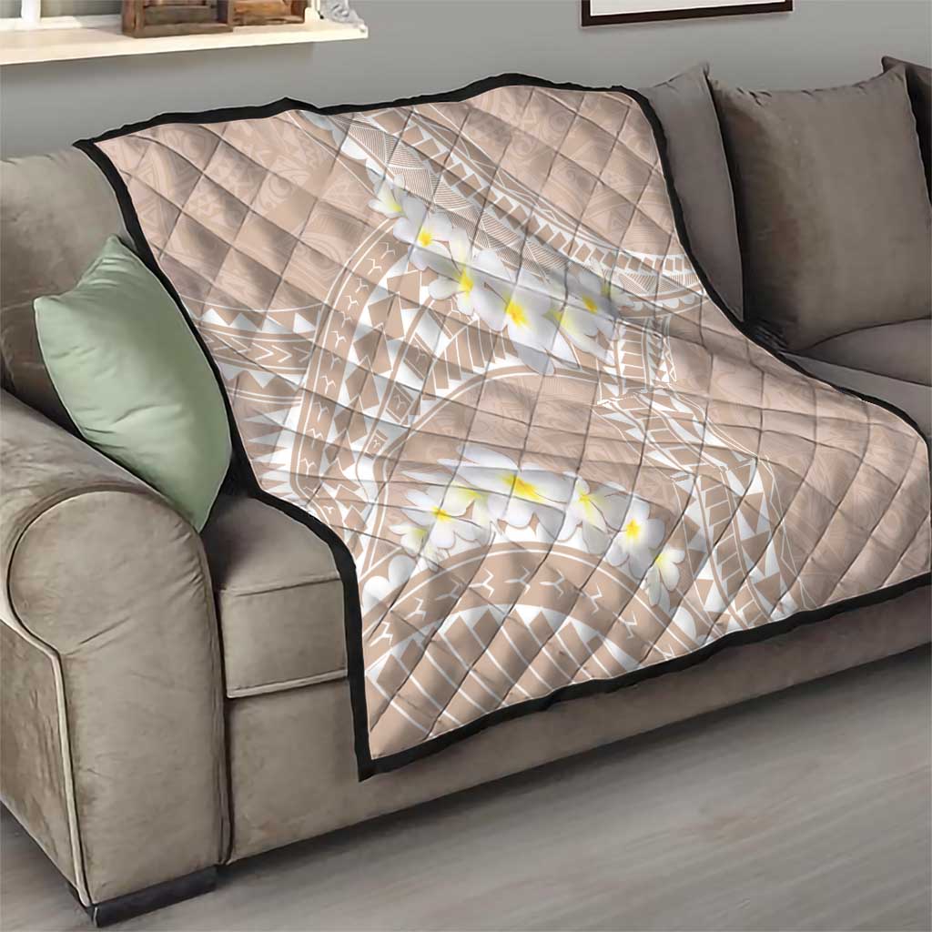 Polynesian Vintage Floral Quilt Beige Motifs - Polynesian Pride