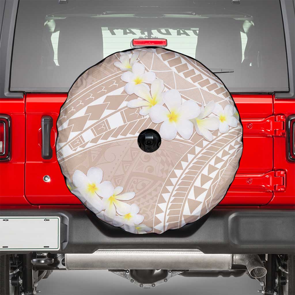 Polynesian Vintage Floral Spare Tire Cover Beige Motifs - Polynesian Pride