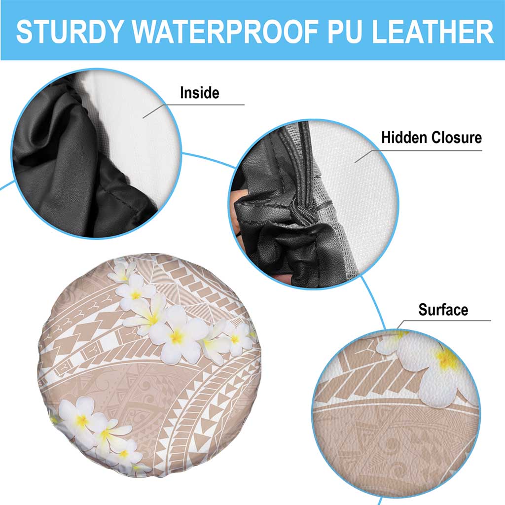 Polynesian Vintage Floral Spare Tire Cover Beige Motifs - Polynesian Pride