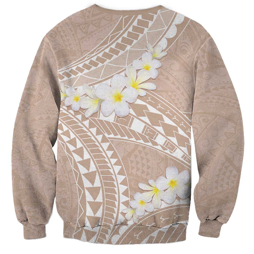 Polynesian Vintage Floral Sweatshirt Beige Motifs - Polynesian Pride