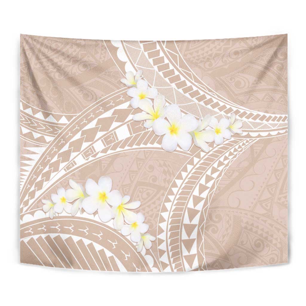 Polynesian Vintage Floral Tapestry Beige Motifs - Polynesian Pride
